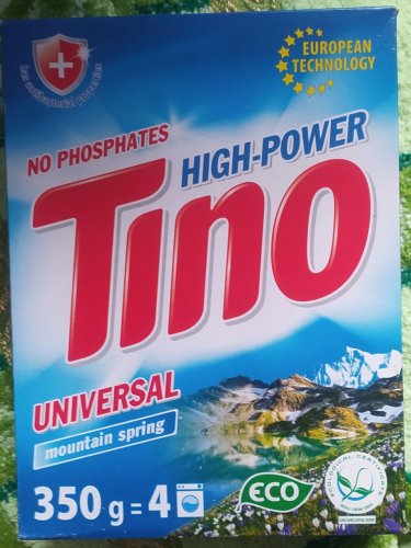 Фото Пральний порошок Tino High-Power Порошок для прання Morning spring універсальний 350 г (4260700180532) від користувача jozefin L