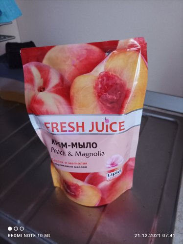 Фото рідке мило Fresh Juice Крем-мыло  дой-пак Peach&Magnolia 460 мл (4823015913259) від користувача Алена Аршиникова