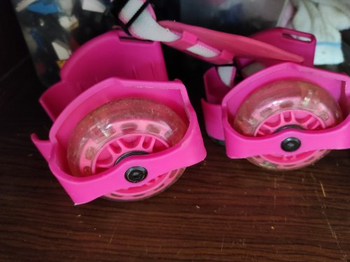 Фото Ролики з кріпленням на п'яту  Flashing Roller SK-166 / розовый від користувача Каріна Шкуріна