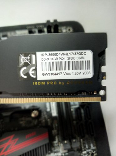 Фото Пам'ять для настільних комп'ютерів GOODRAM 32 GB (2x16GB) DDR4 3600 MHz IRDM Pro (IRP-3600D4V64L17/32GDC) від користувача Adam Simonoff