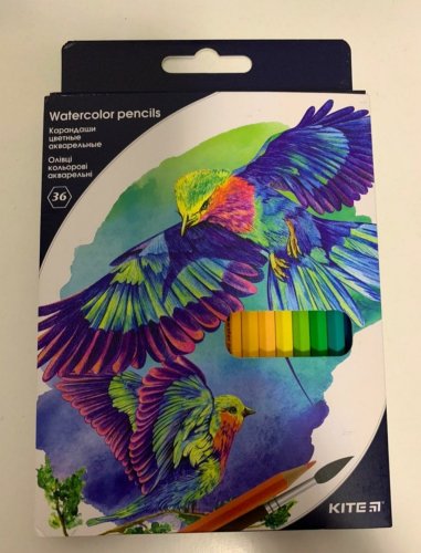 Фото Олівці, пастель Kite Карандаши цветные акварельные Птицы 36 цветов (K18-1052) від користувача Mexanik