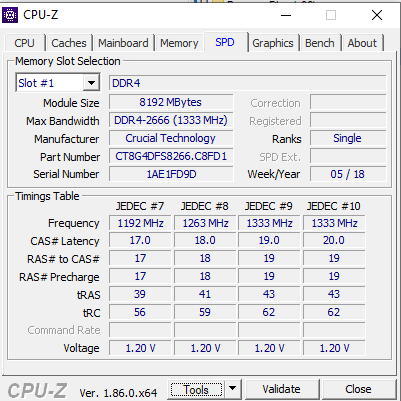 Фото Пам'ять для настільних комп'ютерів Crucial 16 GB (2x8GB) DDR4 2666 MHz (CT2K8G4DFS8266) від користувача anmg