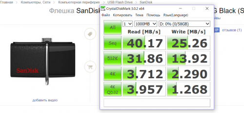 Фото Флешка SanDisk 64 GB USB 3.0 Ultra Dual Drive OTG Black (SDDD2-064G-GAM46) від користувача 