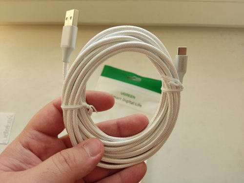 Фото Кабель USB Type-C UGREEN US288 USB-A to Type-C QC3.0 18W 3m White (60409) від користувача Baratheon