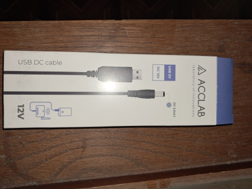 Фото Кабель DC ACCLAB USB to DC 5.5x2.1mm 12V 1m Black (1283126565120) від користувача Валерій