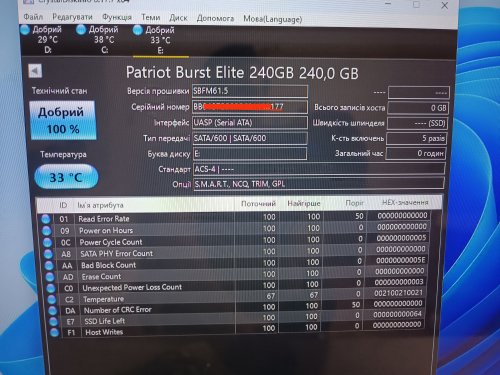 Фото SSD накопичувач PATRIOT Burst Elite 240 GB (PBE240GS25SSDR) від користувача 888vital888