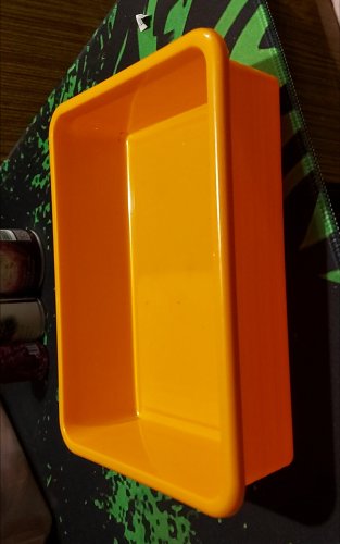 Фото кошики, контейнери для білизни, речей Алеана Контейнер пластиковая 122080 оранжевый 182х136х61 мм (4823052321246) від користувача Seethe