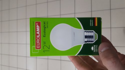 Фото Світлодіодна лампа LED EUROLAMP LED A60 E27 12W 3000K 220V (LED-A60-12273(P)) від користувача Serhii Mykhelev