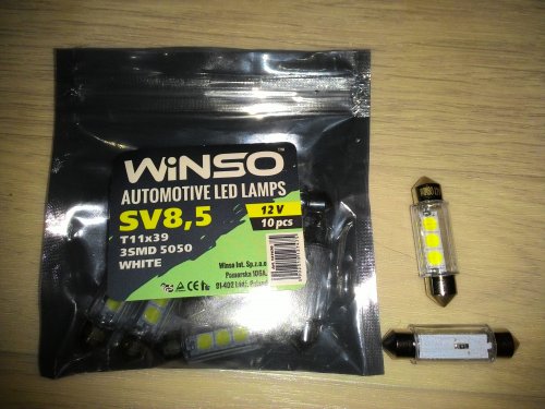 Фото Світлодіодна Автолампа Winso C5W 12V SMD5050 SV8.5 T11x36 127470 [1 шт.] від користувача yxxx