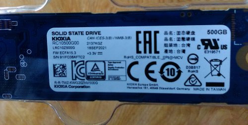Фото SSD накопичувач Kioxia Exceria 500 GB (LRC10Z500GG8) від користувача heid