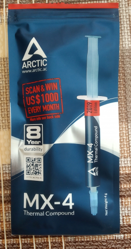 Фото Термопаста Arctic MX-4 2019 Edition 4g (ACTCP00002B) від користувача XOI