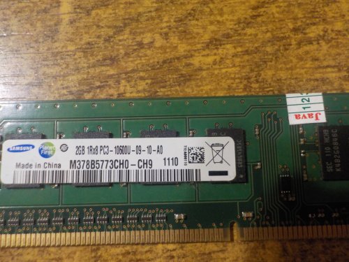 Фото Пам'ять для настільних комп'ютерів Samsung 2 GB DDR3 1333 MHz (M378B5773CH0-CH9) від користувача Romero