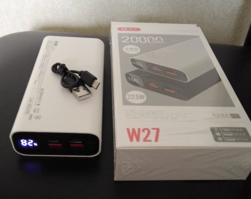 Фото Зовнішній акумулятор (павербанк) BYZ W27 20000mAh Type C PD White (BYZ-W27-W) від користувача 