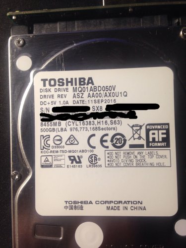 Фото Жорсткий диск Toshiba MQ01ABD050 від користувача Dr. Markelius