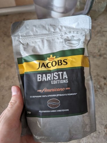 Фото Розчинна кава Jacobs Barista Americano растворимый 150 г (8714599105788) від користувача Денис