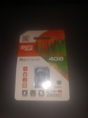 Фото Карта пам'яті Mibrand 4 GB microSDHC Class 4 + SD Adapter MICDC4/4GB-A від користувача mandragor971