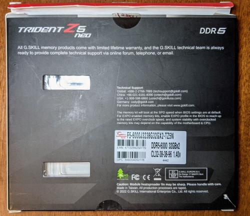 Фото Пам'ять для настільних комп'ютерів G.Skill 64 GB (2x32GB) DDR5 6000 MHz Trident Z5 (F5-6000J3238G32GX2-TZ5N) від користувача Redmoon