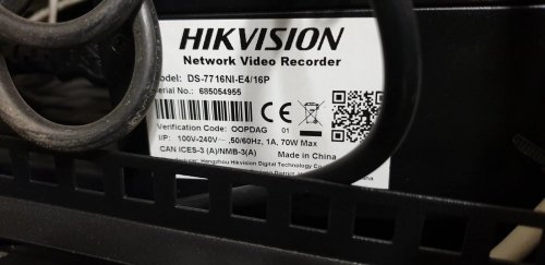 Фото Мережевий відеореєстратор (NVR) HIKVISION DS-7716NI-E4-16P від користувача dinamit666