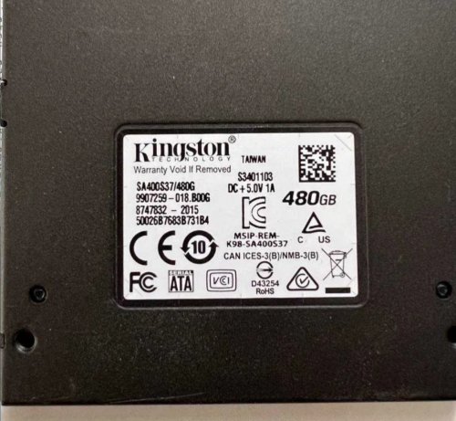 Фото SSD накопичувач Kingston A400 480 GB (SA400S37/480G) від користувача Влад Некрасов
