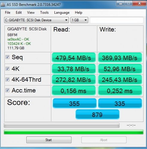Фото SSD накопичувач GIGABYTE 120GB 2.5" SATA (GP-GSTFS31120GNTD) від користувача 