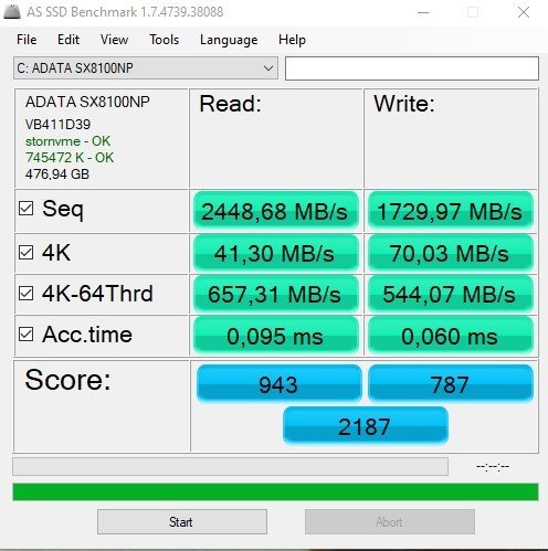 Фото SSD накопичувач ADATA XPG SX8100 512 GB (ASX8100NP-512GT-C) від користувача Tim