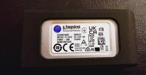 Фото SSD накопичувач Kingston XS2000 4 TB (SXS2000/4000G) від користувача Den37