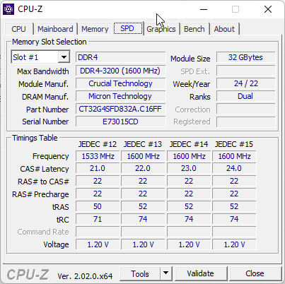 Фото Пам'ять для ноутбуків Crucial 32 GB SO-DIMM DDR4 3200 MHz (CT32G4SFD832A) від користувача Efanor