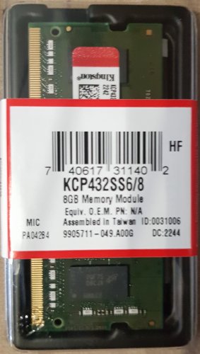 Фото Пам'ять для ноутбуків Kingston 8 GB SO-DIMM DDR4 3200 MHz (KCP432SS6/8) від користувача blez