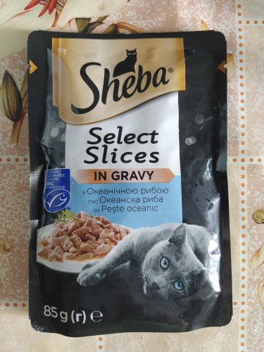 Фото вологий корм Sheba Select Slices in Gravy с океанической рыбой в соусе 85 г (4770608257187) від користувача Gouster