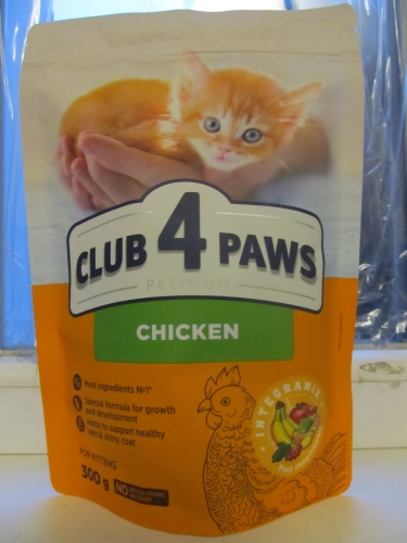 Фото сухий корм Клуб 4 лапи Premium Kitten з куркою 0.3 кг (909115) від користувача grindcorefan1