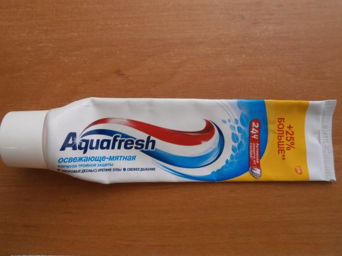 Фото  Aquafresh Зубная паста Аквафреш Освежающе-мятная в тюбике 125 мл (5000469151010) від користувача Дмитрий Ярмаш