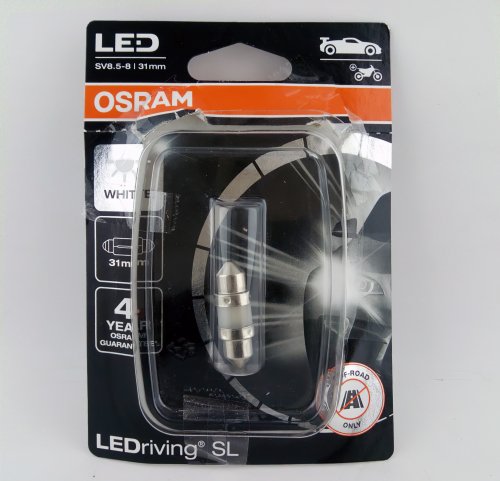 Фото Світлодіодна Автолампа Osram C5W LEDriving SL 31mm 1W SV8,5-8 12V (6438DWP-01B) від користувача grindcorefan1