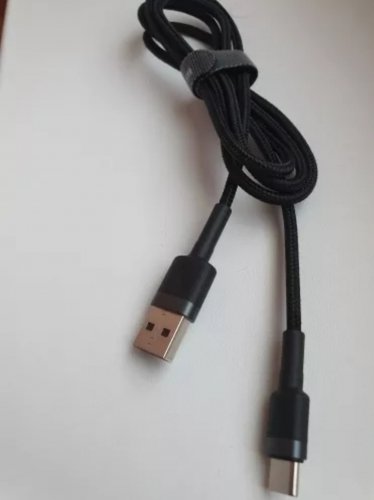 Фото Кабель USB Type-C Baseus USB Cabel to USB-C Cafule 1m Grey/Black (CATKLF-BG1) від користувача Mexanik