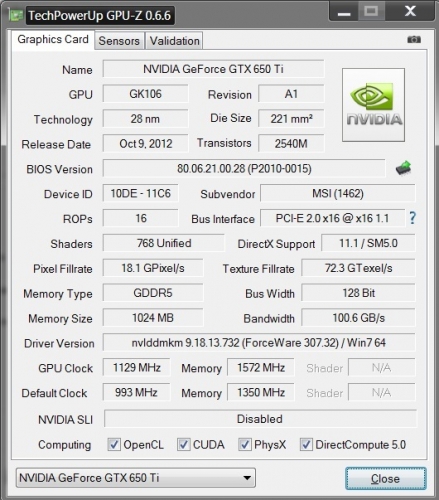 Фото Відеокарта MSI GeForce GTX650 Ti N650 Ti PE 1GD5/OC (Cyclone II) від користувача ShaggY