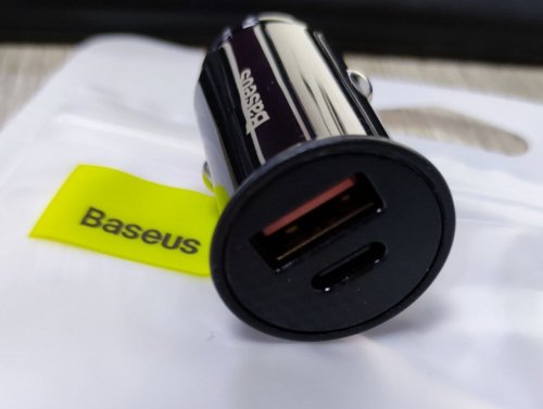 Фото Автомобільний зарядний пристрій Baseus USB Car Charger USB 3.0 + USB-C 30W Black (CCALL-YS01) від користувача Kesano