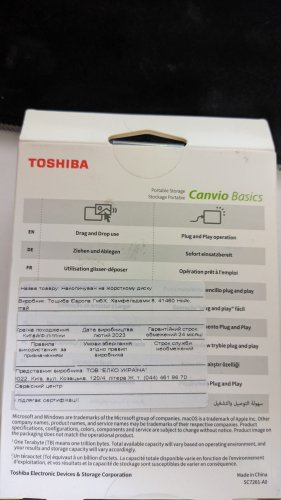 Фото Жорсткий диск Toshiba Canvio Basics 2022 1 TB Black (HDTB510EK3AA) від користувача leetr
