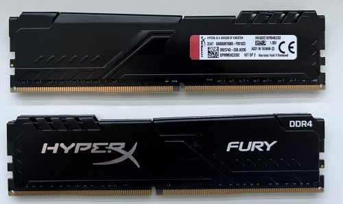 Фото Пам'ять для настільних комп'ютерів HyperX 32 GB (2x16GB) DDR4 3200 MHz Fury Black (HX432C16FB4K2/32) від користувача Volodymyr Perebykivskyi