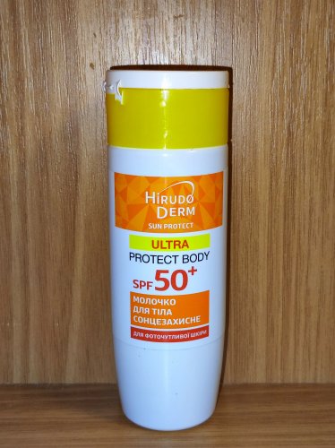 Фото молочко для засмаги Біокон Солнцезащитное молочко для тела  Hirudo Derm Sun Protect Ultra Protect Body SPF 50 + 150 мл (4820160 від користувача Zeusour