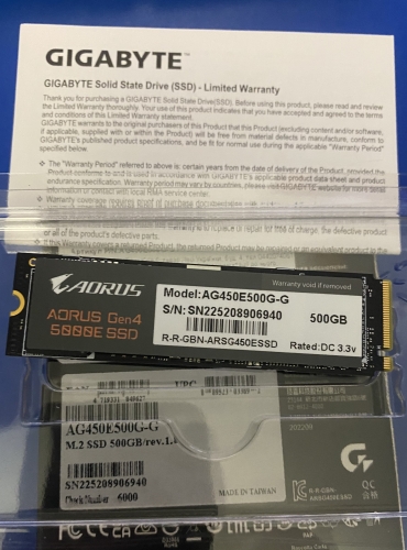 Фото SSD накопичувач GIGABYTE AORUS Gen4 5000E SSD 500 GB (AG450E500G-G) від користувача myv7