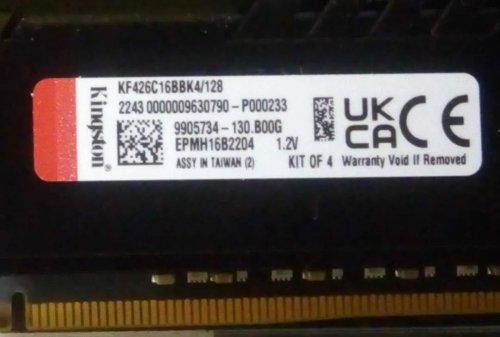 Фото Пам'ять для настільних комп'ютерів Kingston FURY 128 GB (4x32GB) DDR4 2666 MHz FURY Beast Black (KF426C16BBK4/128) від користувача Влад Некрасов