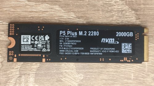 Фото SSD накопичувач Crucial P5 Plus 2 TB (CT2000P5PSSD8) від користувача StingerYar
