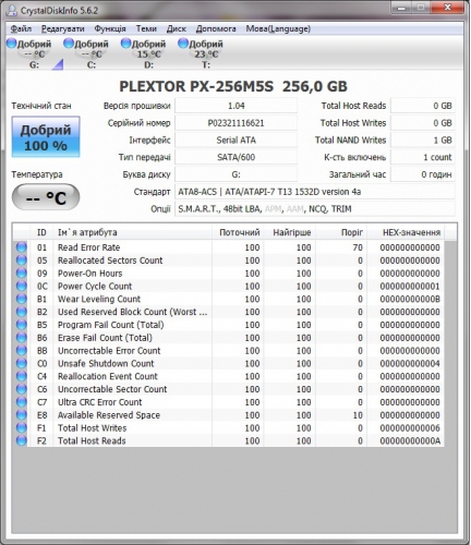 Фото SSD накопичувач Plextor PX-256M5S від користувача lordep