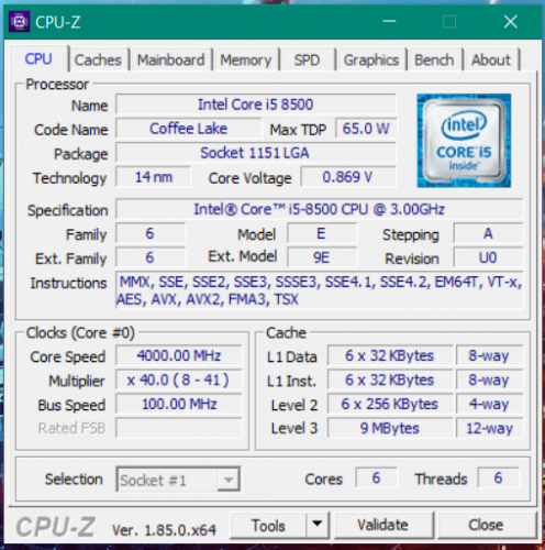 Фото Процесор Intel Core i5-8500 (BX80684I58500) від користувача Moonswalker