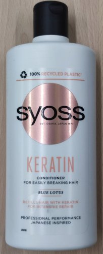 Фото кондиціонер для волосся Syoss Кондиционер  Keratin с голубым лотосом для ломких волос 440мл (4015100338980) від користувача Serhii