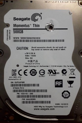 Фото Жорсткий диск Seagate Momentus Thin ST500LT012 від користувача VitaliyNa