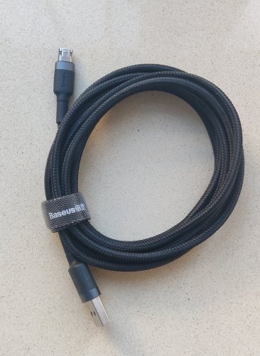 Фото Кабель Micro USB Baseus Cafule Cable USB For Micro 2.4A 2M Gray+Black (CAMKLF-CG1) від користувача N.George