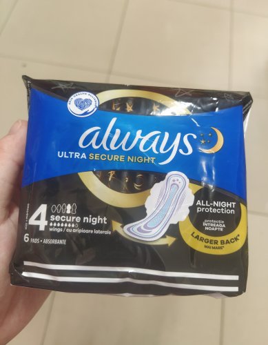 Фото  Always Гігієнічні прокладки  Ultra Secure Night (Розмір 4) 6 шт. (8001841733050) від користувача Isolar