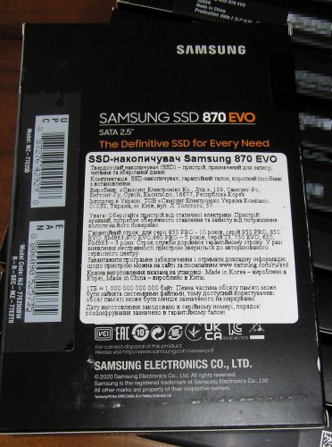 Фото SSD накопичувач Samsung 870 EVO 250 GB (MZ-77E250BW) від користувача 339