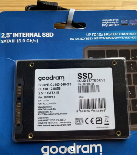 Фото SSD накопичувач GOODRAM CL100 GEN.3 240 GB (SSDPR-CL100-240-G3) від користувача igorlubinech1
