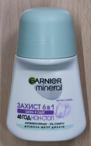 Фото роликовий дезодорант Garnier Mineral 5 Protection кульковий антиперспірант 48 годин (Floral Fresh) 50 мл від користувача Serhii